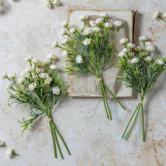 ARTIFICIAL HELLEBORE BUNCH, WHITE