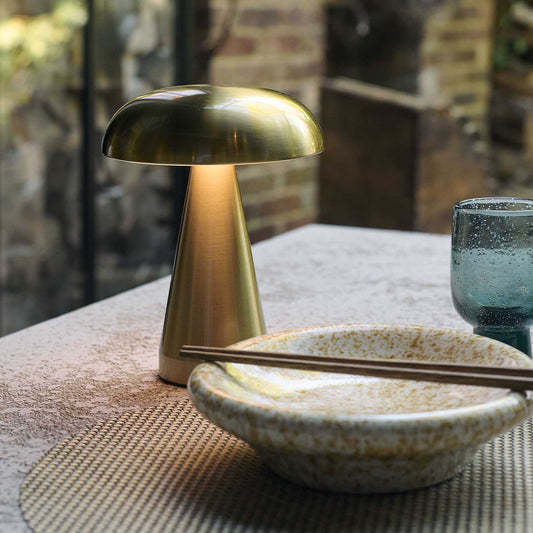 ZENITH PORTABLE TABLE LAMP, GOLD