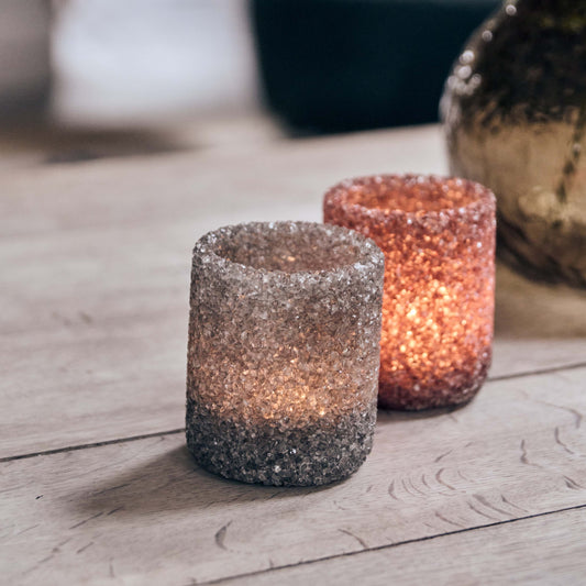 IONA GLASS CANDLE HOLDER - SMOKE