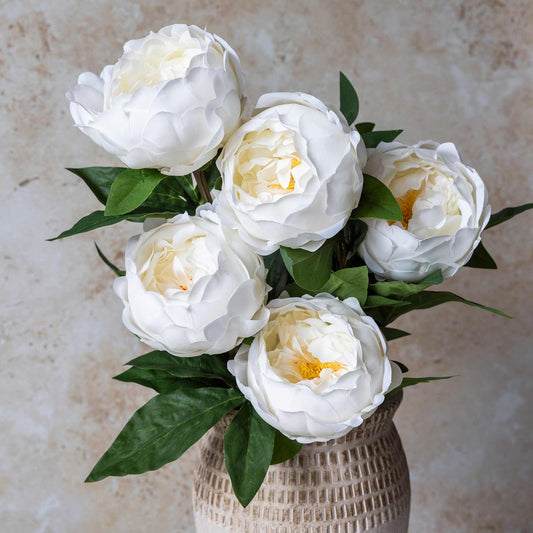 ARTIFICIAL REAL TOUCH PEONY, WHITE
