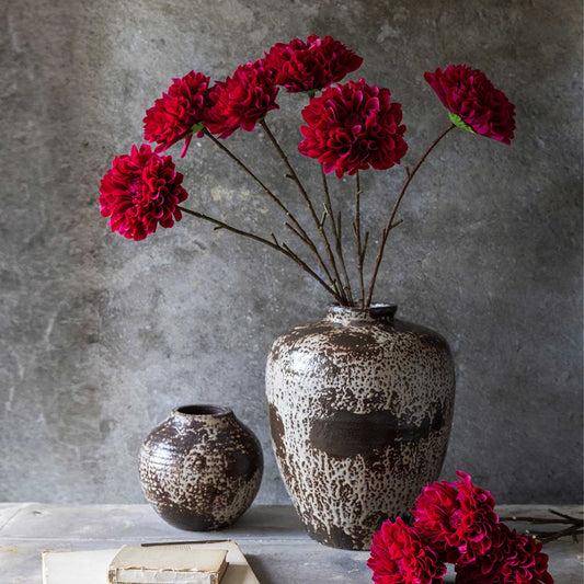 ARTIFICIAL REAL TOUCH DAHLIA, RUBY - LARGE - *Pre-order* Shipping End August
