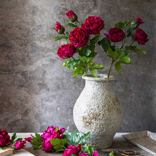 ARTIFICIAL REAL TOUCH PEONY, RUBY - *Pre-order* Shipping End August
